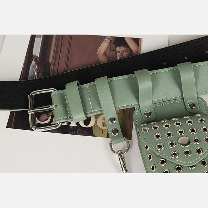 Punk-Gürteltasche für Damen mit ausgehöhlten Nieten
