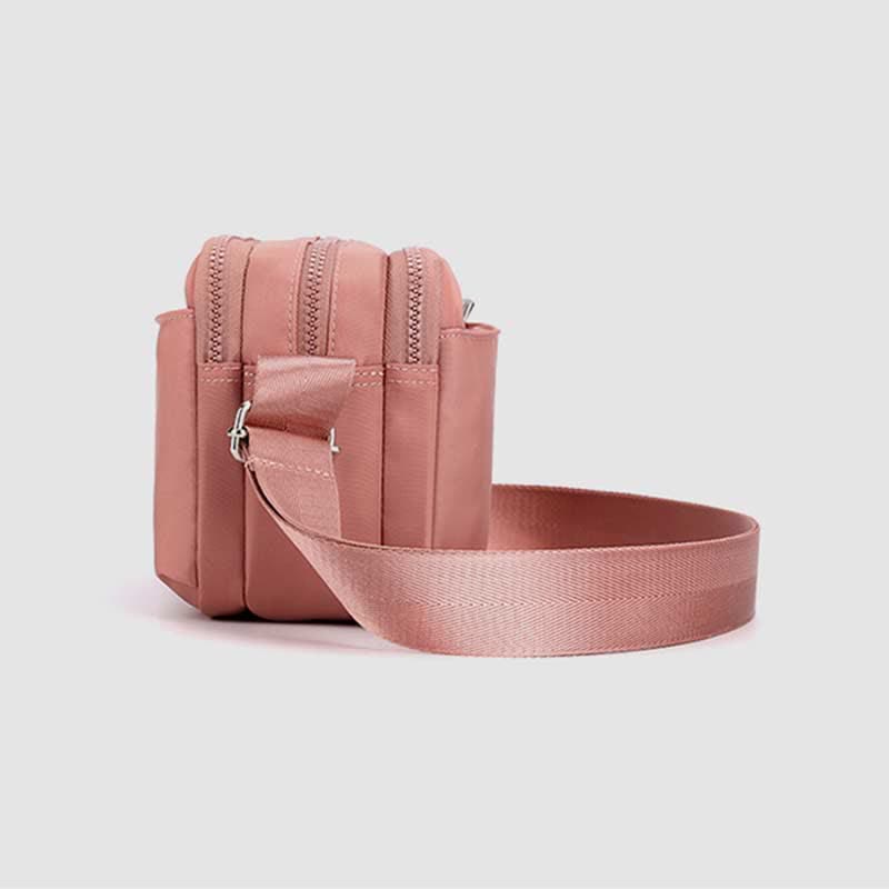 Kleine Umhängetasche mit dreifachem Reißverschluss für Damen, leichte, lässige Schultertasche