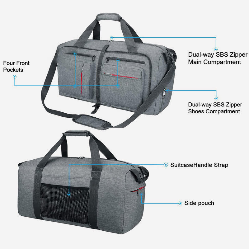 Reisetasche für unterwegs, faltbar, große Kapazität, tragbare Fitnesstasche