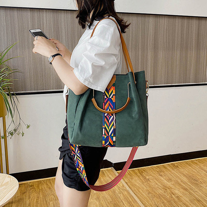 Top-Griff-Tasche für Damen, Vintage, mattiert, große Kapazität, zweiteilige Umhängetasche