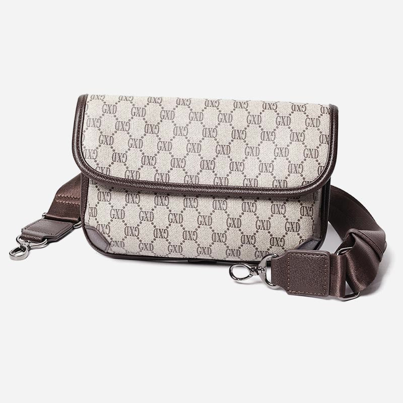 Umhängetasche für Unisex, minimalistische, quadratische Schultertasche aus PU-Leder
