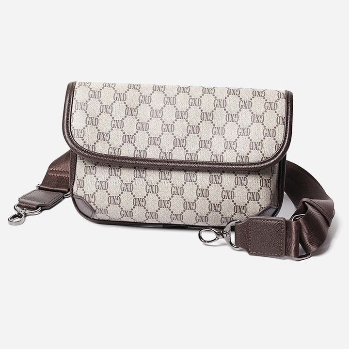 Umhängetasche für Unisex, minimalistische, quadratische Schultertasche aus PU-Leder