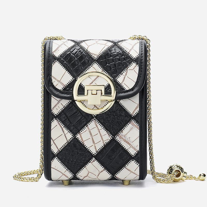 Handytasche für Damen, Mini-Umhängetasche aus echtem Leder