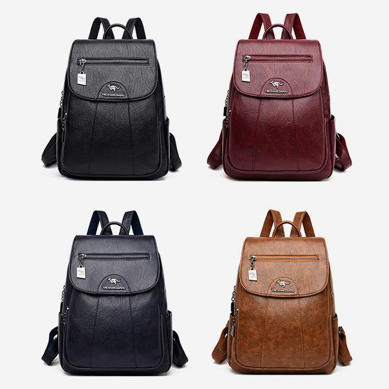 Kleiner Rucksack für Damen, weiches PU-Leder, lässiger Tagesrucksack