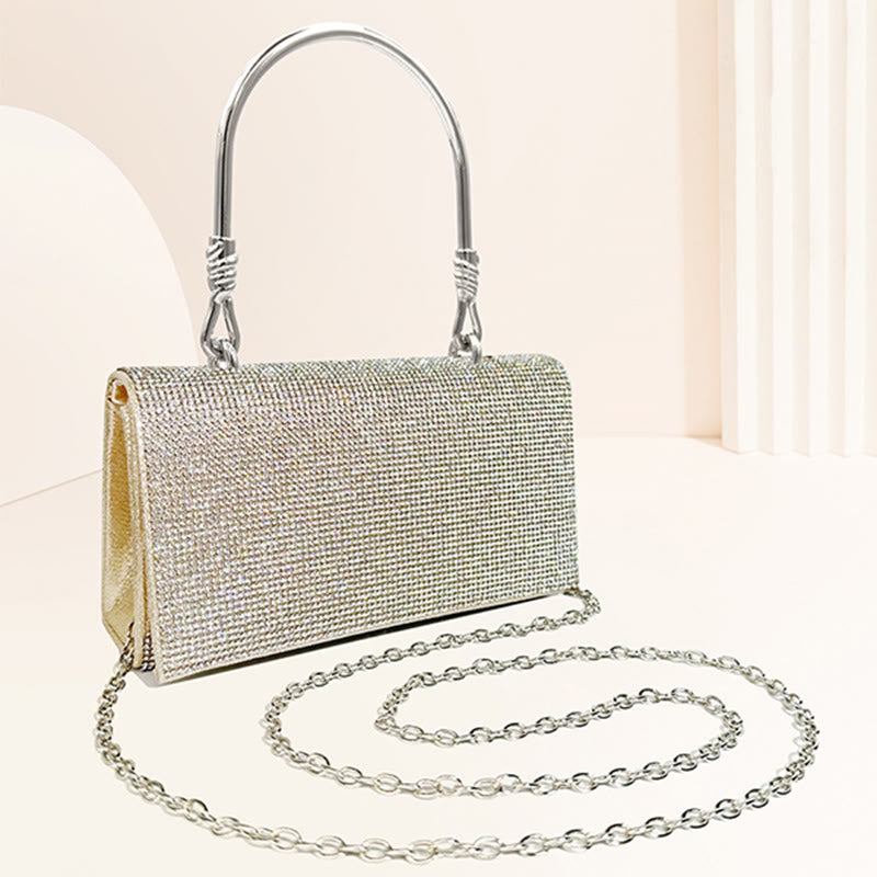 Abendtasche für Damen Glitzer Diamant Leder Leichte Handgelenktasche