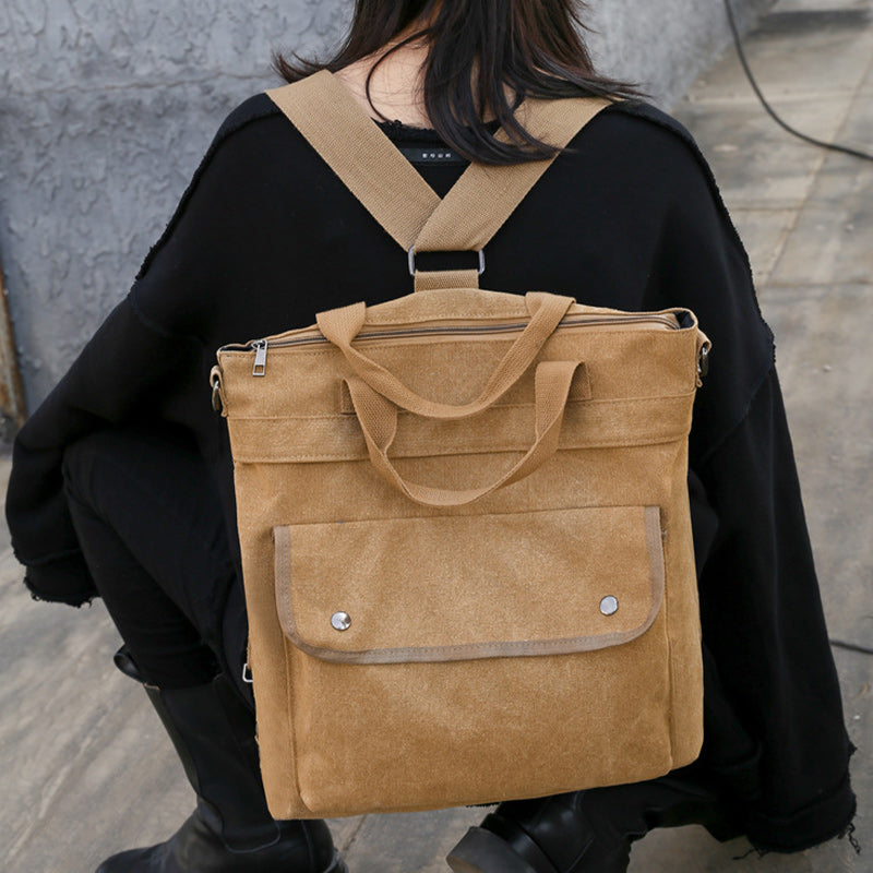 3-fach verwendbarer Canvas-Rucksack mit großem Fassungsvermögen 