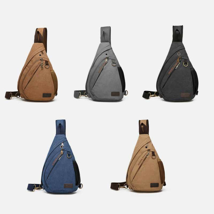 Canvas Brusttasche Herren Minimalistische Reise Große Schultertasche