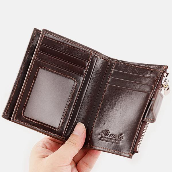 RFID-Geldbörse aus Leder mit großem Fassungsvermögen für mehrere Karten