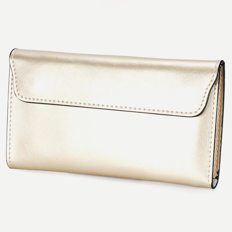 Geldbörse für Damen, schmal, multifunktional, minimalistisch, aus echtem Leder