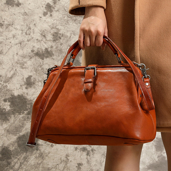 Handgemachte Retro-Handtasche aus echtem Leder