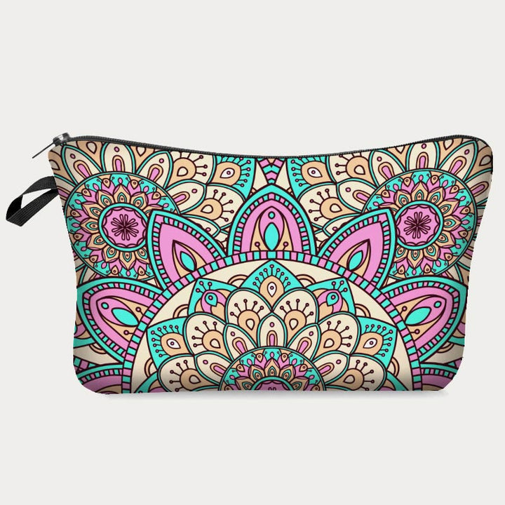 Aufbewahrungstasche für Damen, bedruckt mit Blumenmuster, Make-up-Tasche aus Polyester