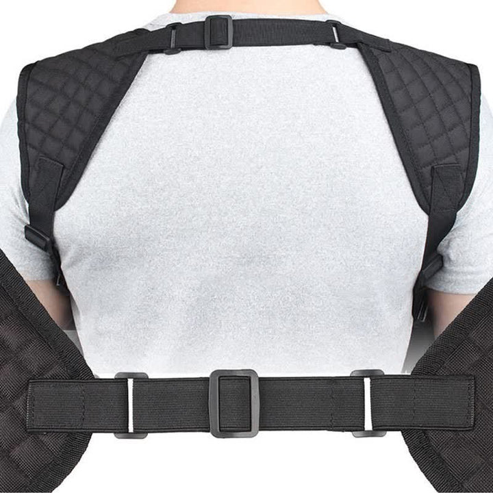 Concealment Horizontales Schulterholster aus schwarzem Nylon mit Magazintasche