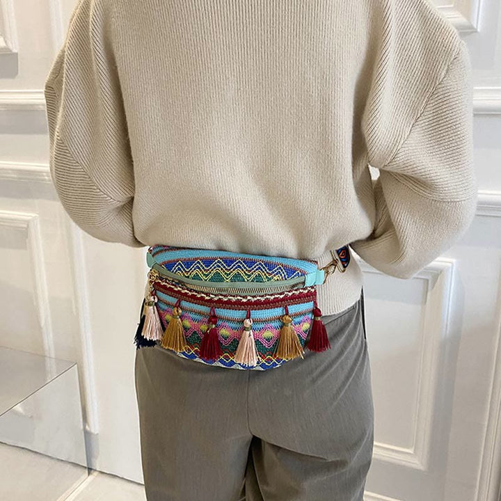 Folk Custom Sling Bag Damen Quaste Umhängetasche Brusttasche