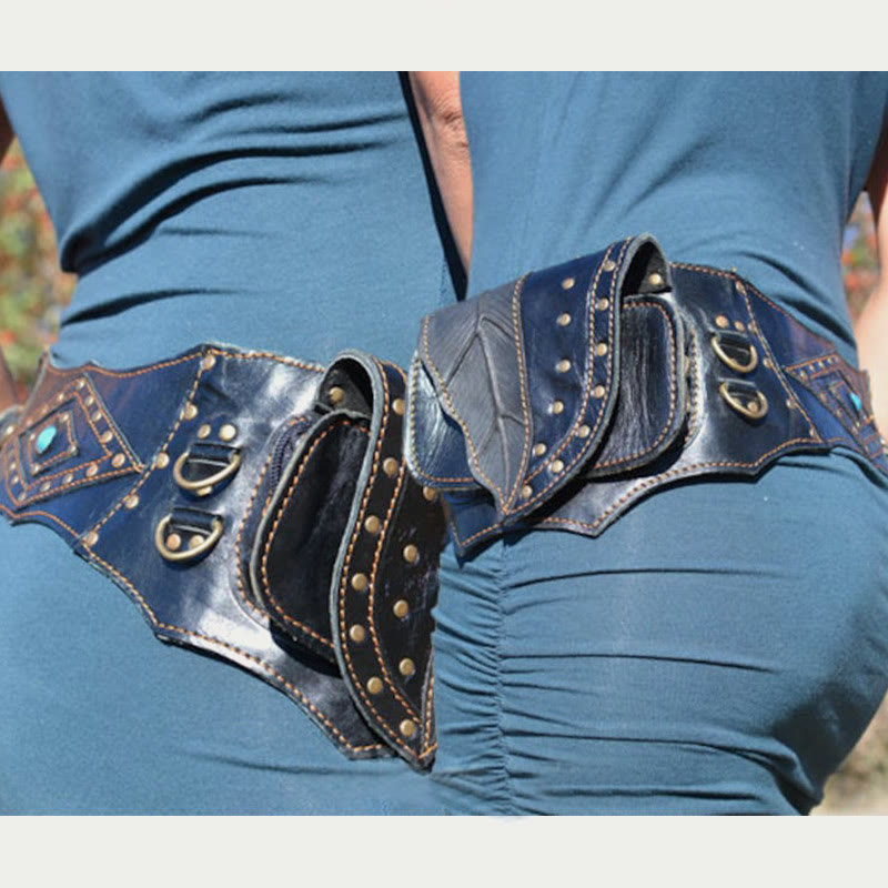 Mittelalterliche Hüfttasche für Frauen, Cosplay, Leder, Utility-Hüfttasche