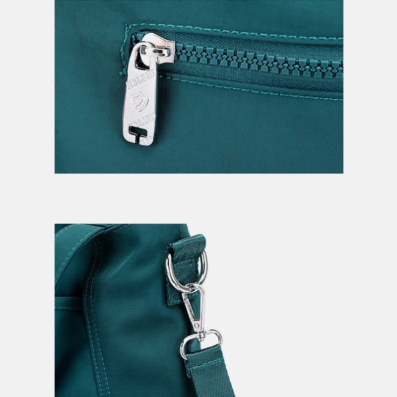 Leichte Umhängetasche aus Nylon mit mehreren Taschen und Reißverschlusstasche für Damen