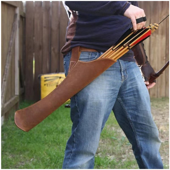 Pfeilholster für Outdoor-Retro, praktischer Leder-Rückenköcher