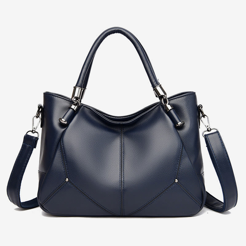 Weiche Lederhandtasche für Damen, verstellbarer breiter Riemen, minimalistische Umhängetasche