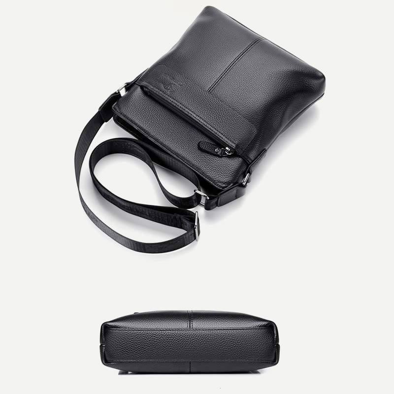 Messenger Bag für Männer Lychee Muster Echtleder Business Rucksack