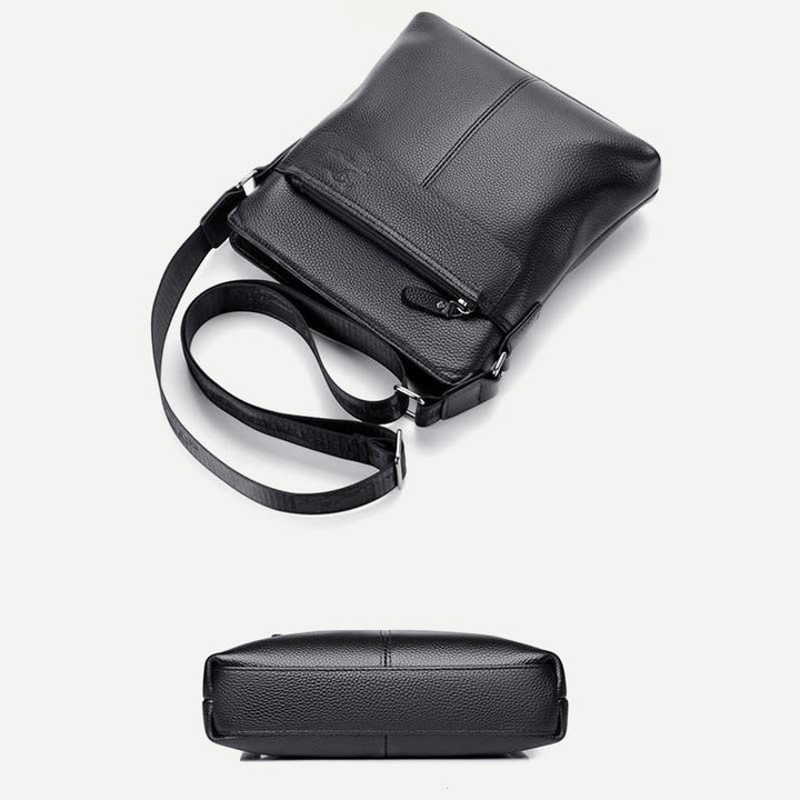 Messenger Bag für Männer Lychee Muster Echtleder Business Rucksack