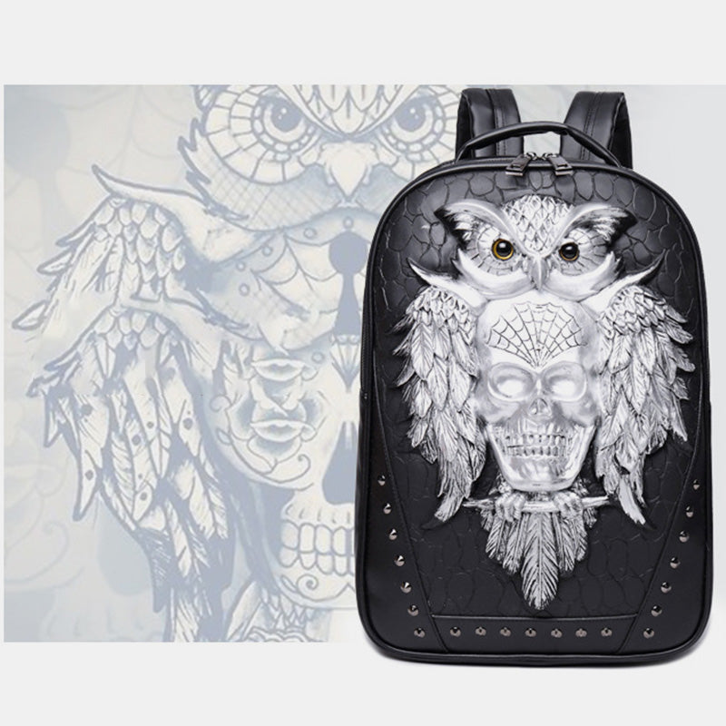 3D Tiere Eule Laptop Rucksack Designer wasserdicht College Schule Büchertasche