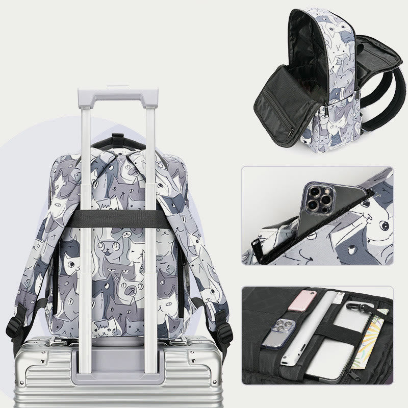 Mehrfarbig bedruckter Laptop-Rucksack, 15,6 Zoll, College-Schule, Büchertasche, Reise-Tagesrucksack
