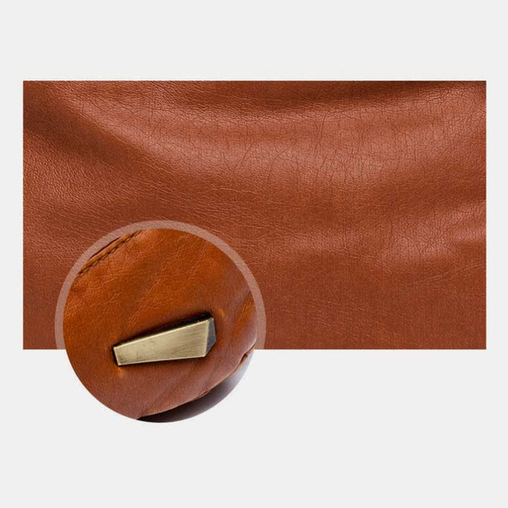 Umhängetasche aus weichem Leder mit zwei Fächern, Retro-Handtasche für Damen