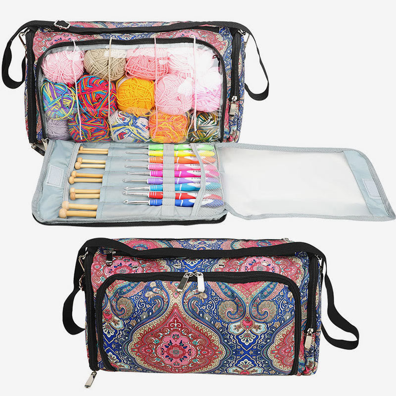 Multifunktionale Aufbewahrungstasche für Heimstrickzubehör, Oxford-Handtasche