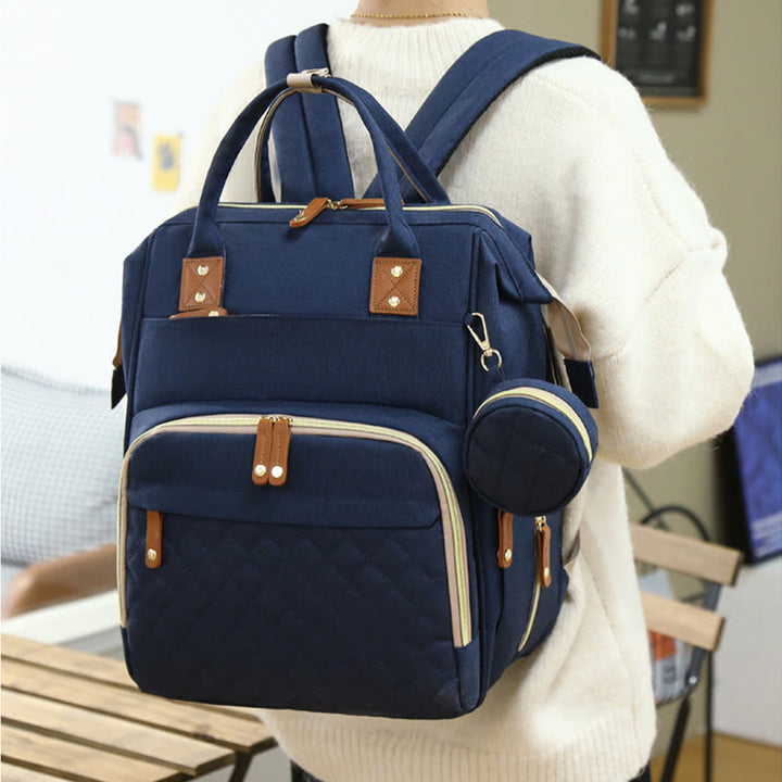 Multifunktionale Mama-Tasche mit Kinderbett, einfacher wasserdichter Oxford-Rucksack