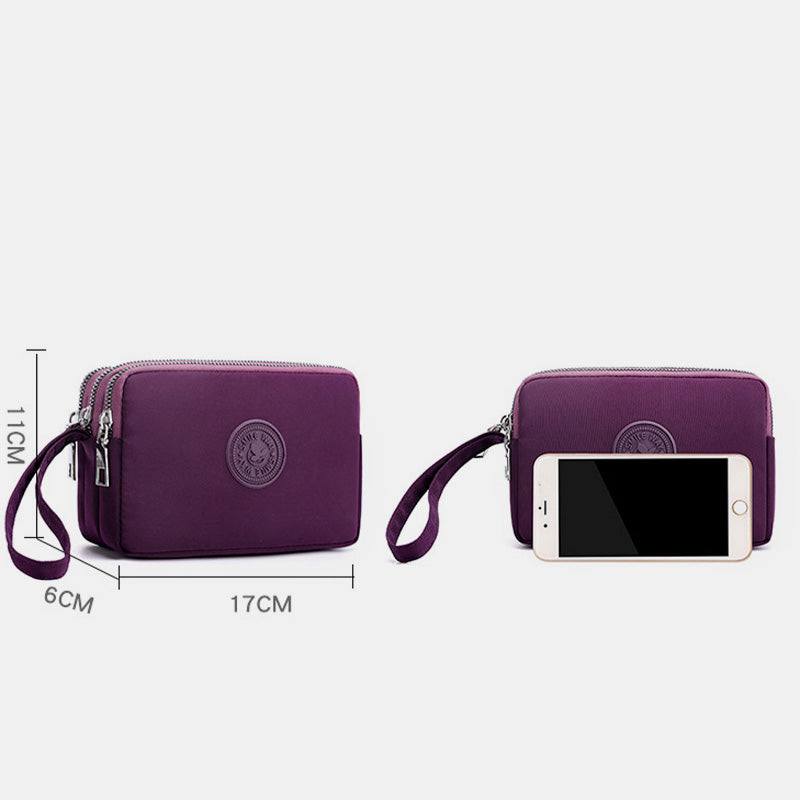 Großes Fassungsvermögen Armband-Geldbörse aus wasserdichtem Nylon, Handtasche, Clutch, Geldbörse für Damen