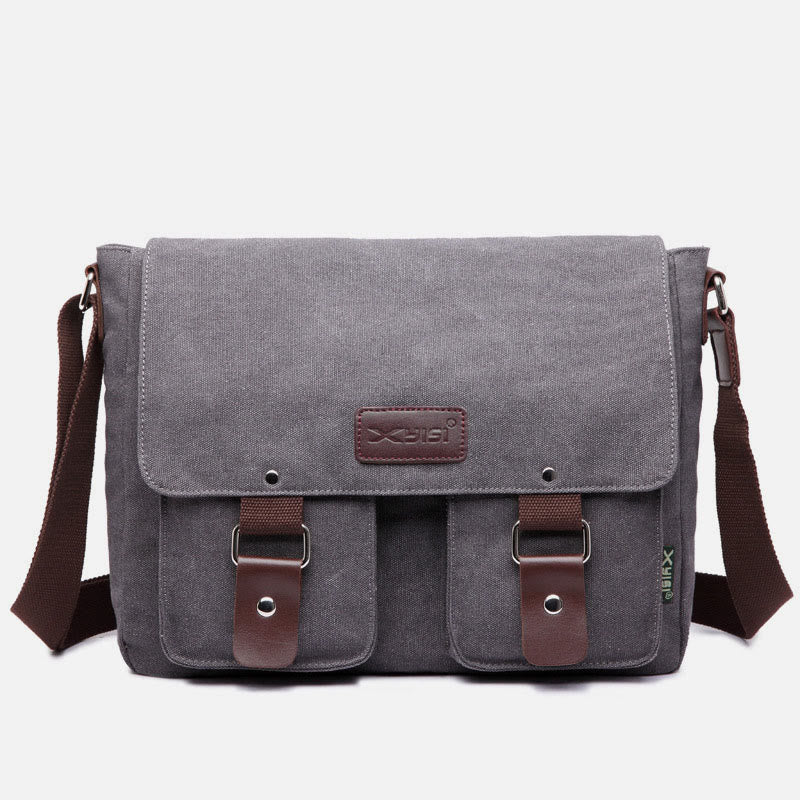Kuriertasche für Herren, große Kapazität, lässige Schultertasche aus Segeltuch