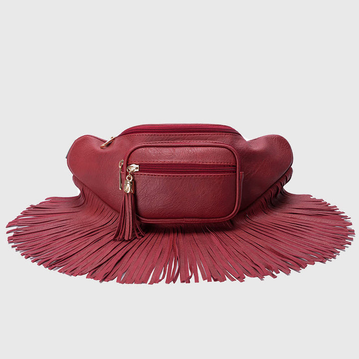 Gürteltasche für Damen, multifunktionale Umhängetasche mit Quaste für den Außenbereich