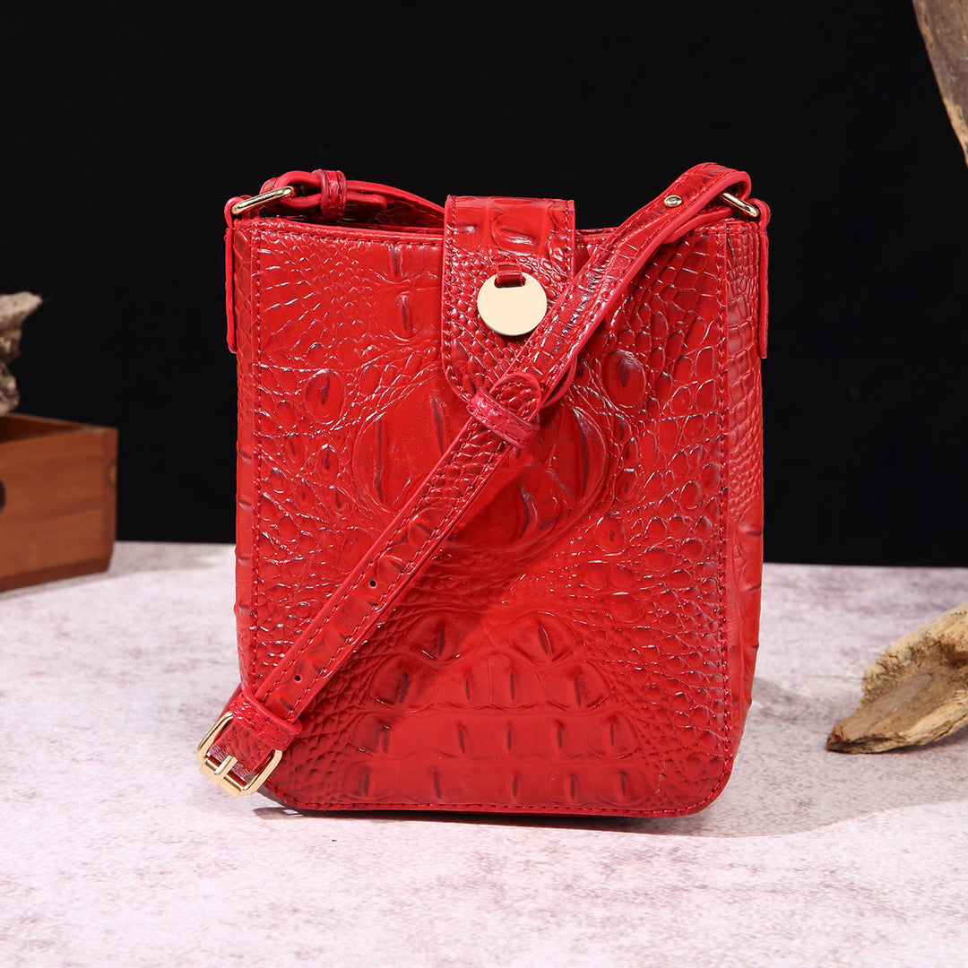 Umhängetasche für Damen, Retro-Krokodilmuster, Handytasche