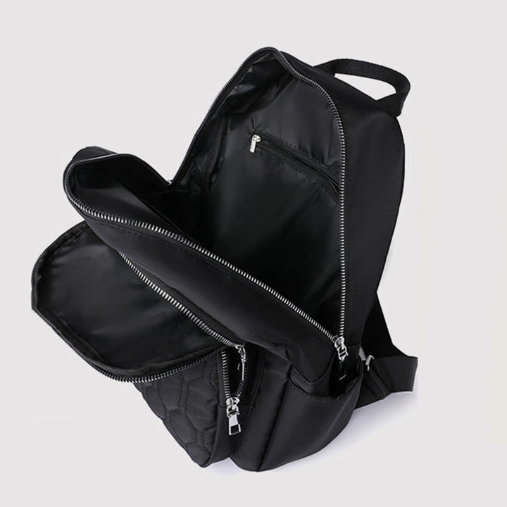 Gesteppter Nylon-Rucksack, stilvoller, einfarbiger Reise-Tagesrucksack für Damen