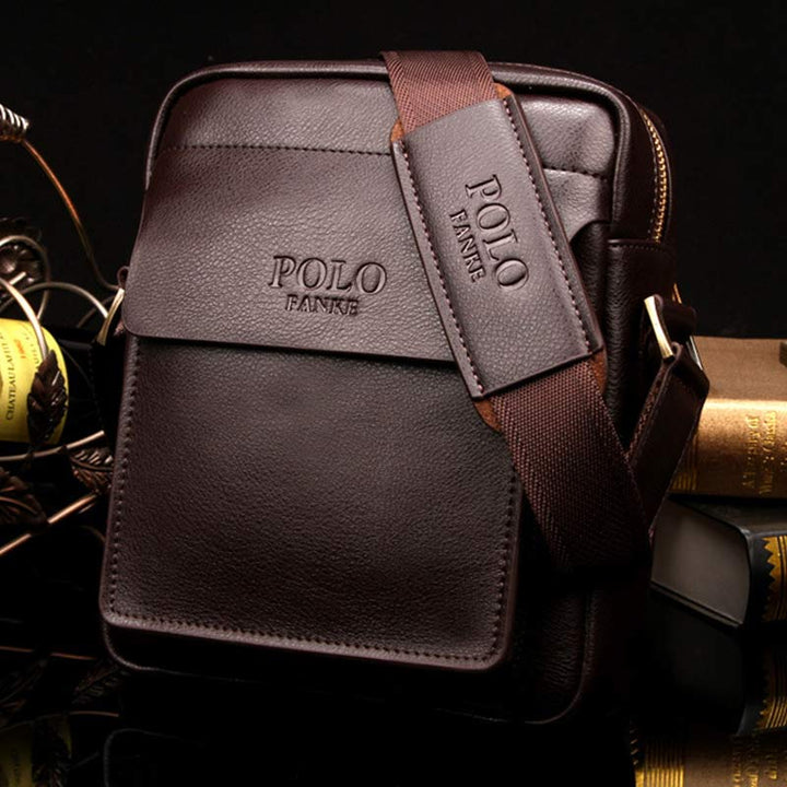 Herren Leder Umhängetasche Crossbody Bag Kleine Messenger Bag für die Arbeit Business