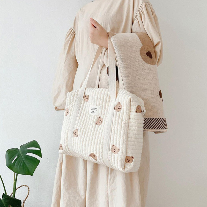 Große Kapazität Reine Baumwolle Mama Tasche Baby Wickeltasche für Babypflege