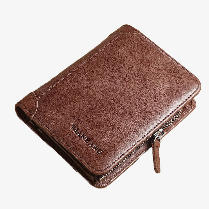 Solide RFID Echtleder Geldbörse Organizer Geldbörse