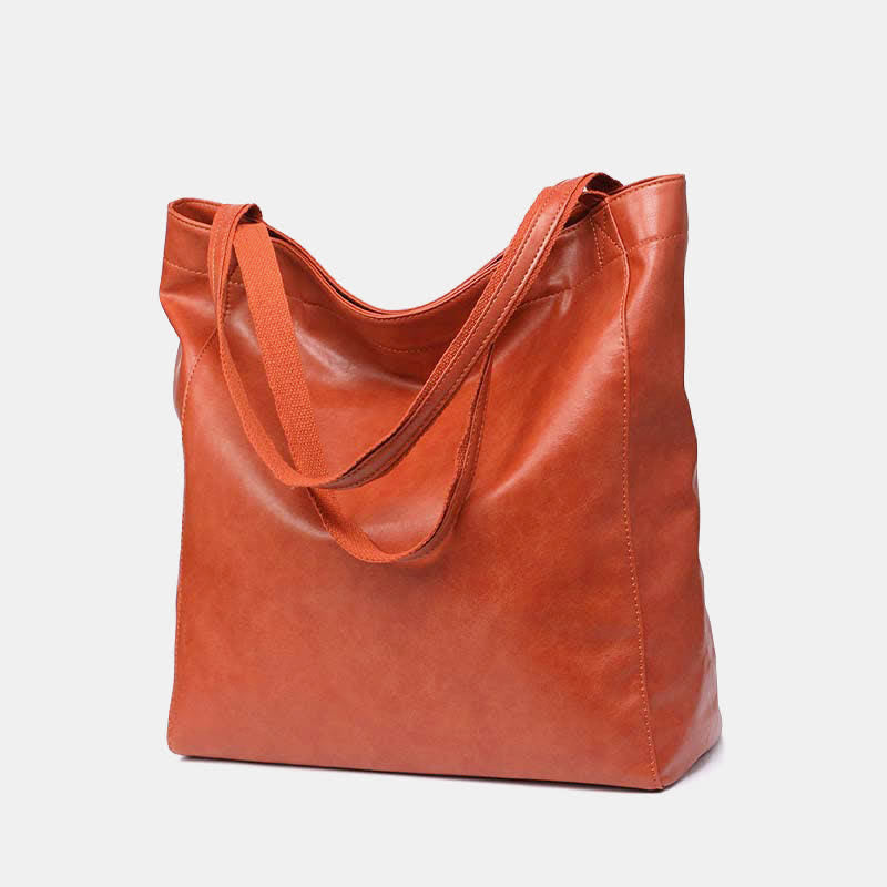 Extra große Tragetasche aus weichem PU-Leder für Damen