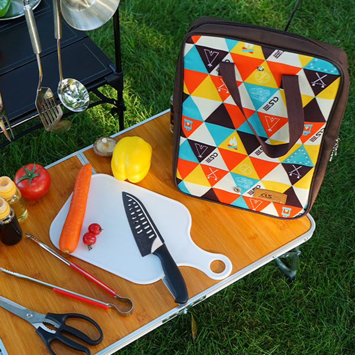 Aufbewahrungstasche für Outdoor-Camping-Grill, Edelstahl-Kochgeschirr-Tasche