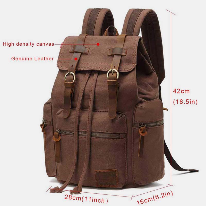 Großer Canvas-Rucksack im Vintage-Stil