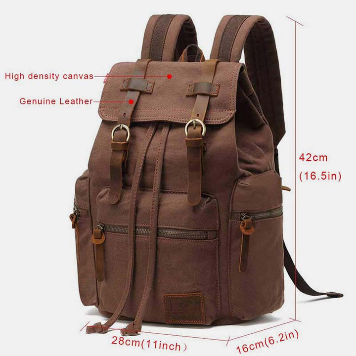 Großer Canvas-Rucksack im Vintage-Stil