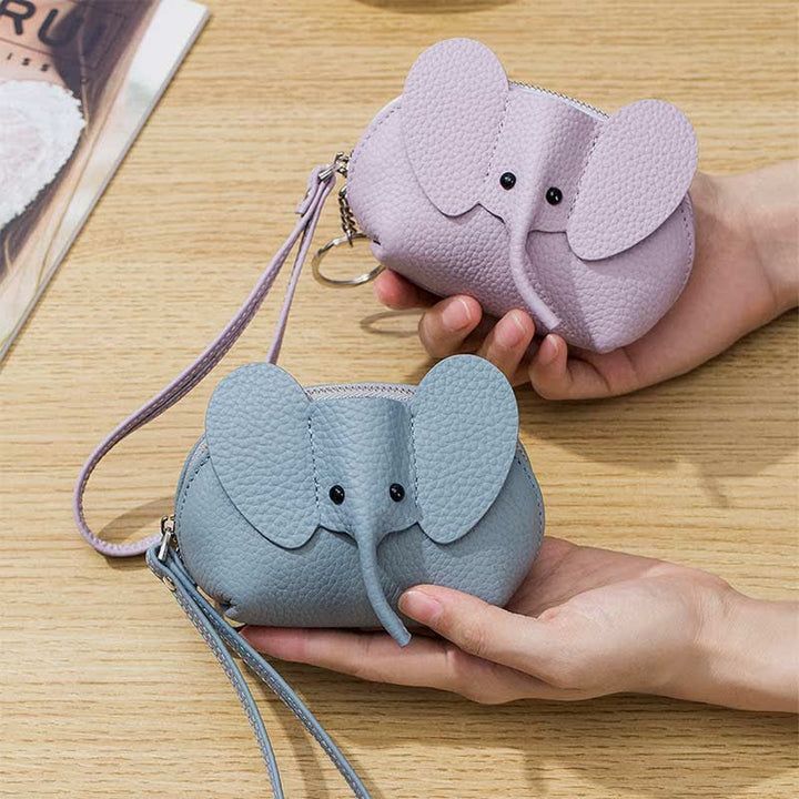 Damen Kleine Geldbörse Elefant Leder Geldbörse Wechselgeldbeutel Armband