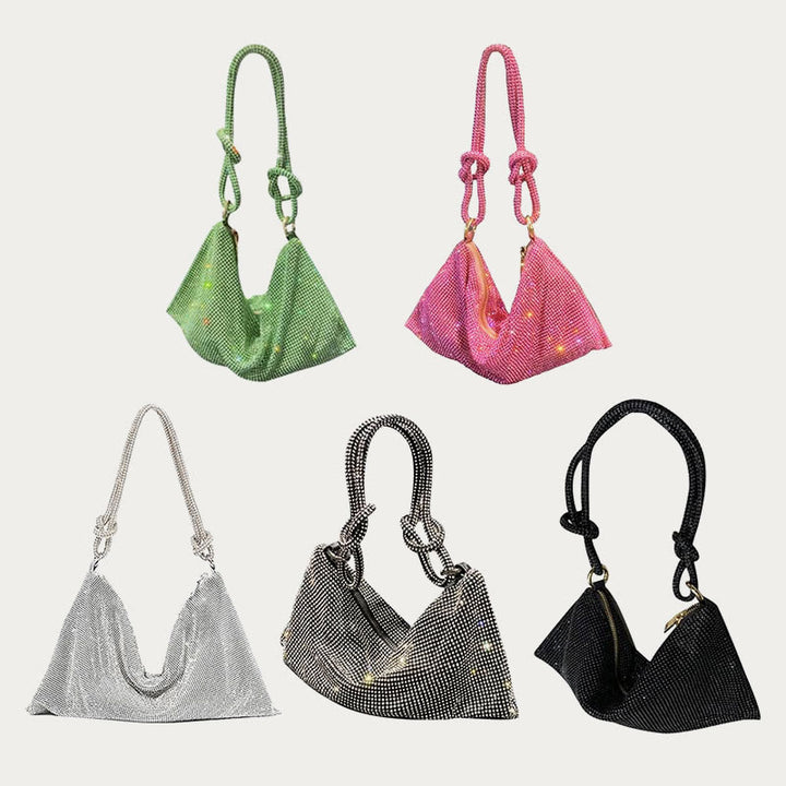 Umhängetasche für Damen mit funkelnden Diamanten, mehrere Farben, Handtasche