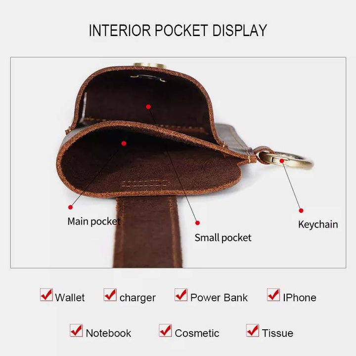 Retro Leder Telefon Holster für Männer Universal Fall Taille Tasche EDC