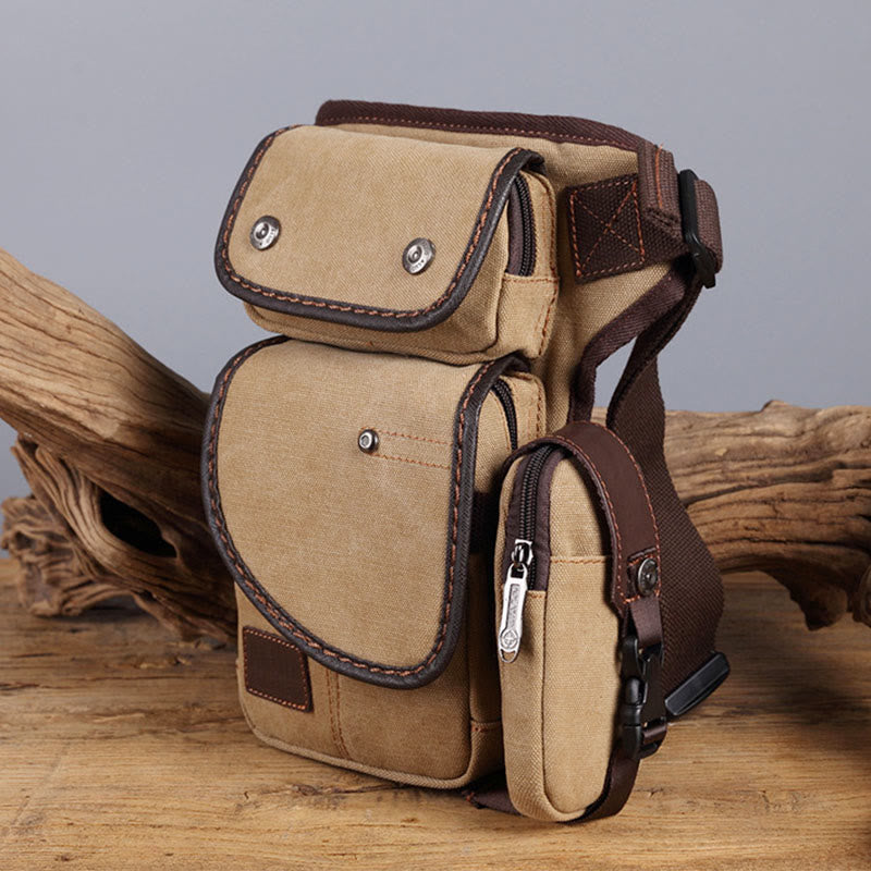 Beintasche für Männer, langlebige vertikale Outdoor-Sport-Canvas-Tasche