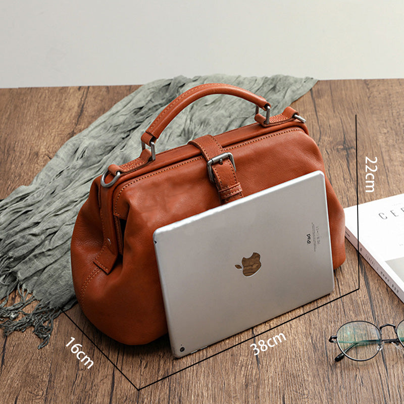 Handgemachte Retro-Handtasche aus echtem Leder