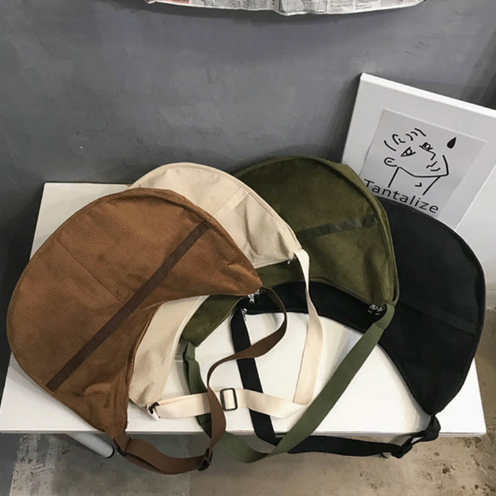 Umhängetasche für Damen, Retro-Coduroy-Patchwork, große Kapazität