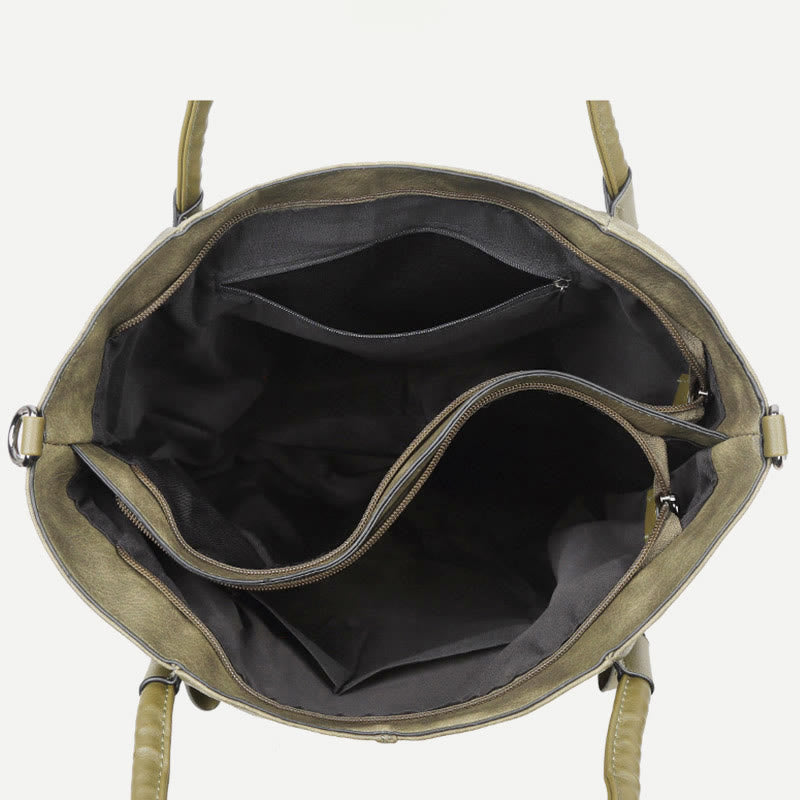 Tragetasche für Damen, Vintage, große Kapazität, Handtasche aus PU-Leder