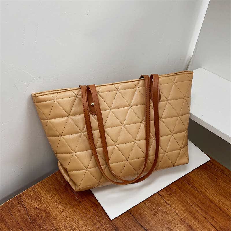 Große Kapazität Tragetaschen Gesteppte Leder Schultertasche Damen Handtasche