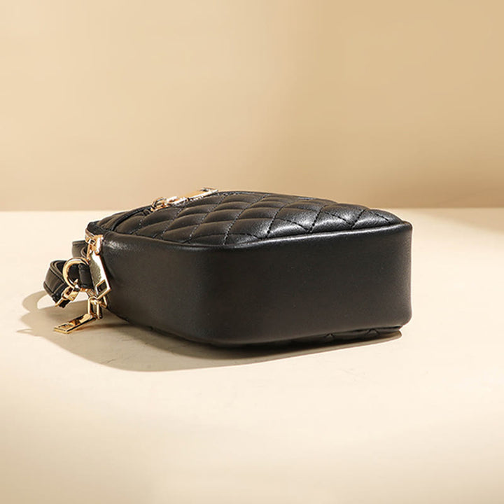 Handytasche für Damen mit Rautenmuster, einfarbig, Mini-Tasche