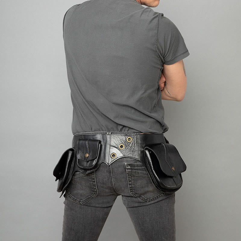 Gürteltasche für Männer mit mehreren Taschen, Nieten im Punk-Stil, Alltagstasche